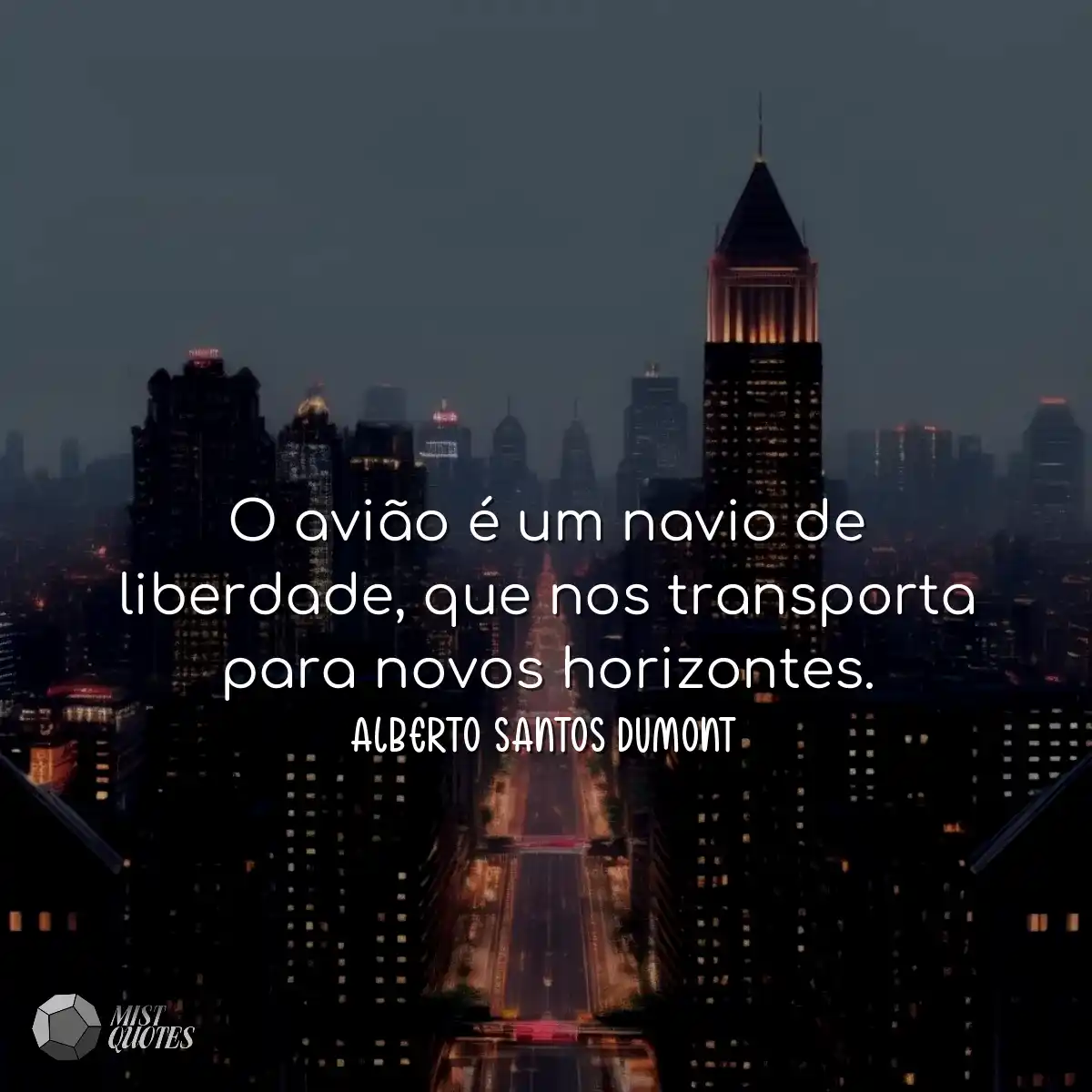 O avião é um navio de liberdade, que nos transport