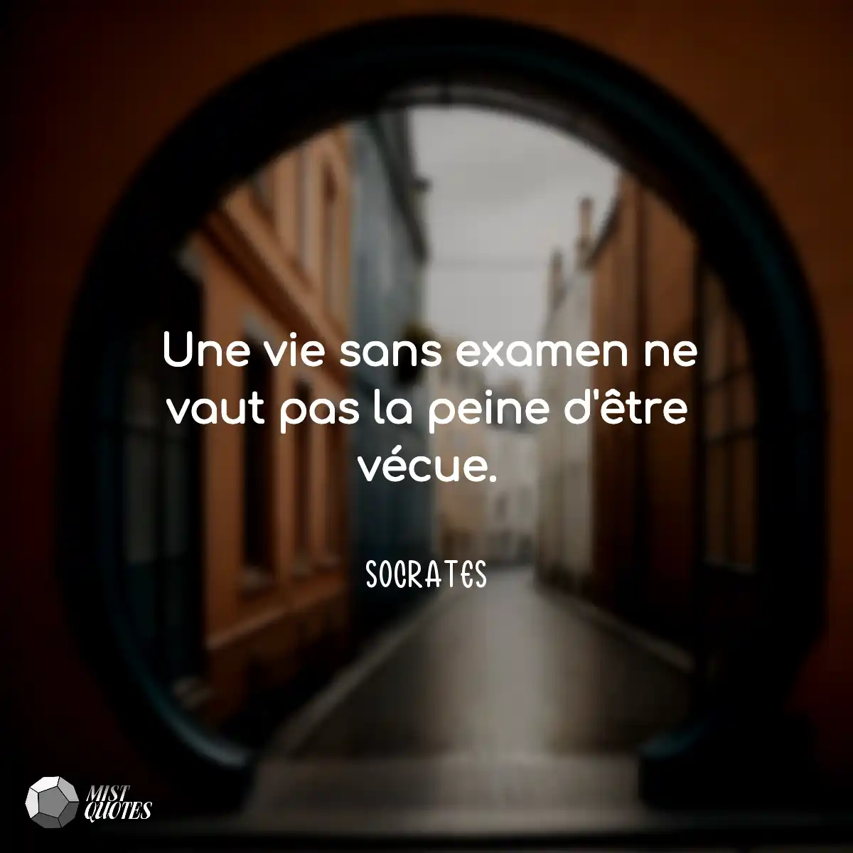 Une vie sans examen ne vaut pas la peine d'être vé
