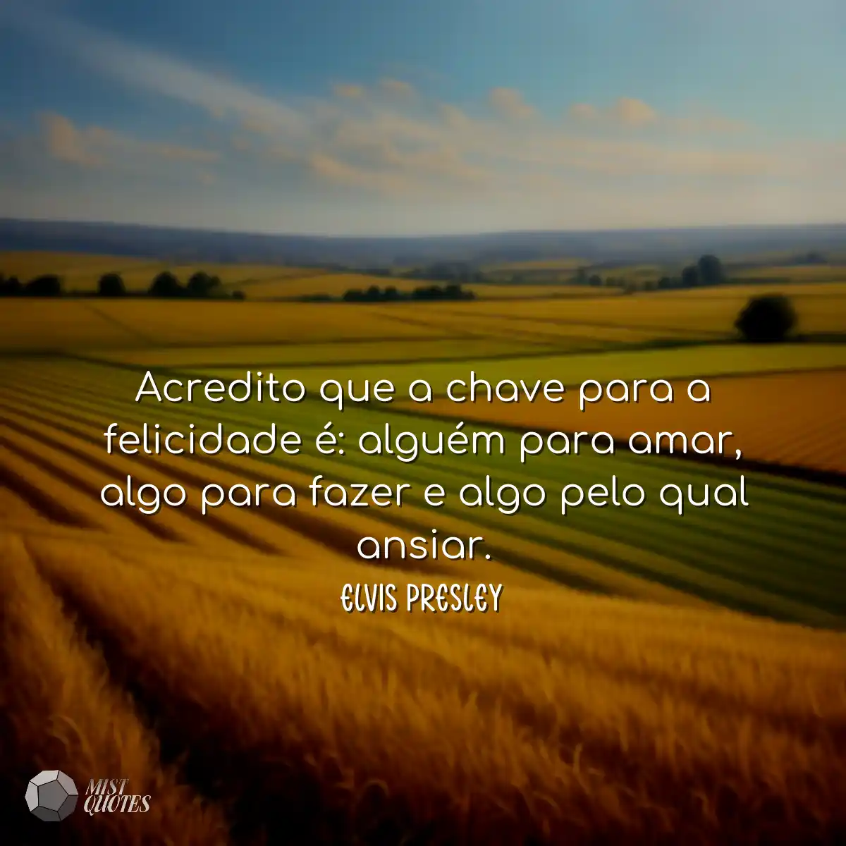 Acredito que a chave para a felicidade 