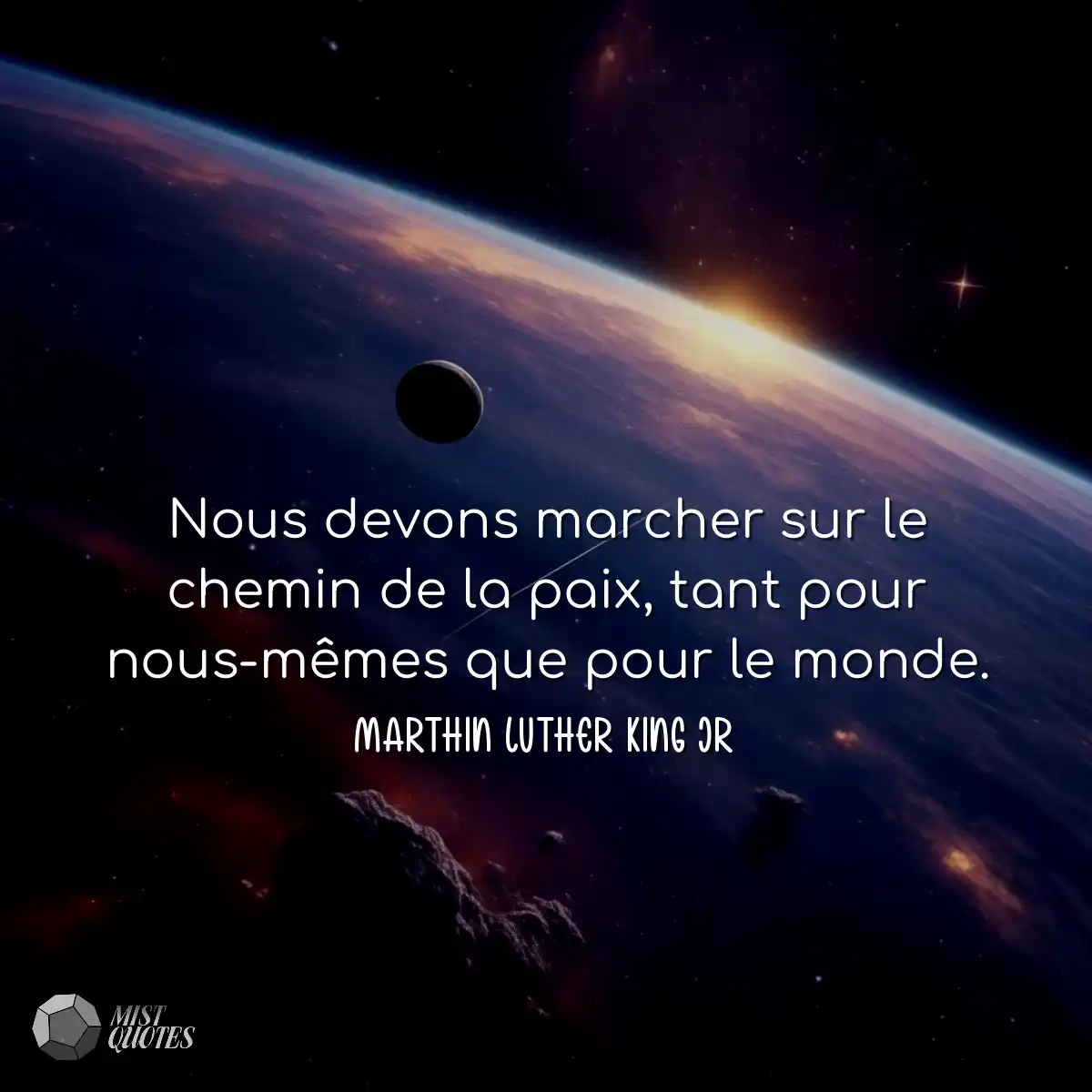 Nous devons marcher sur le chemin de la paix, tant